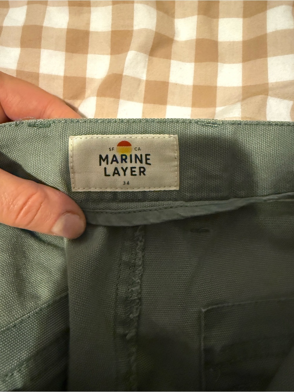 Men’s marine layer shorts size 34 olive - Picture 4 of 8